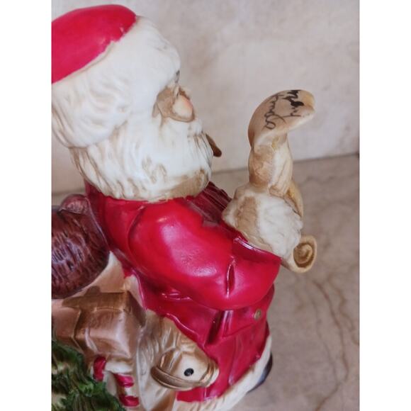 Vintage 1987 Willitts Santa Carousel Music | Mercari 1987 Musical SANTA Jolly Saint Nick Figurine Ceramic Plays Music Christmas Works